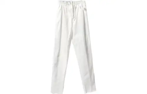 HERMES Casual Pants Men's White Moderate Straight Fit Pants