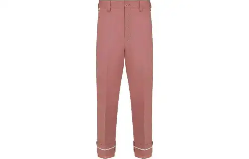 DIOR Casual Pants Men's Orange Red Moderate Straight Fit Pants