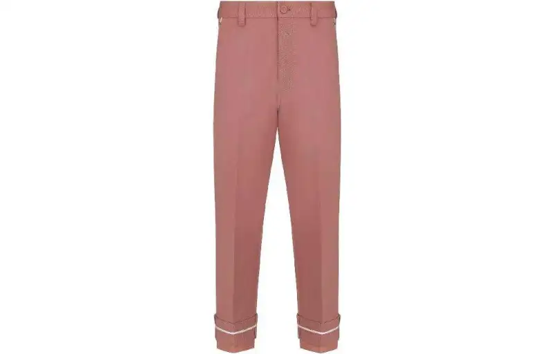 DIOR Casual Pants Men's Orange Red Moderate Straight Fit Pants