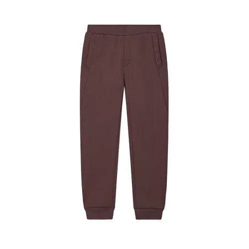 FILA HERITAGE Collection, Versatile Solid Color Elastic Fleece Lined Elastic Cuff Knitted Sweatpants Men's
