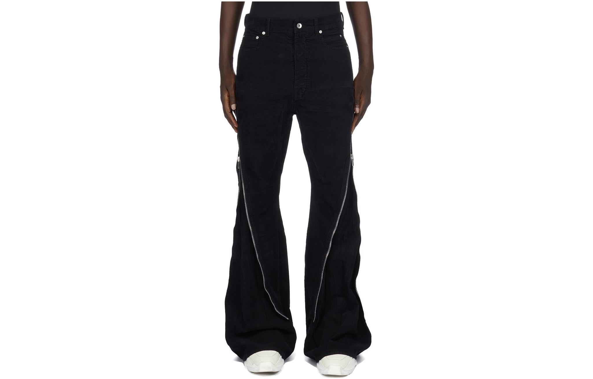 RICK OWENS Casual Pants Men's Black Moderate Flared Pants