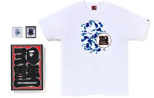 BAPE Store Maebashi 30Th Anniv 30th Anniversary SS23 Camo Print Short Sleeve T-Shirt Set Men's White