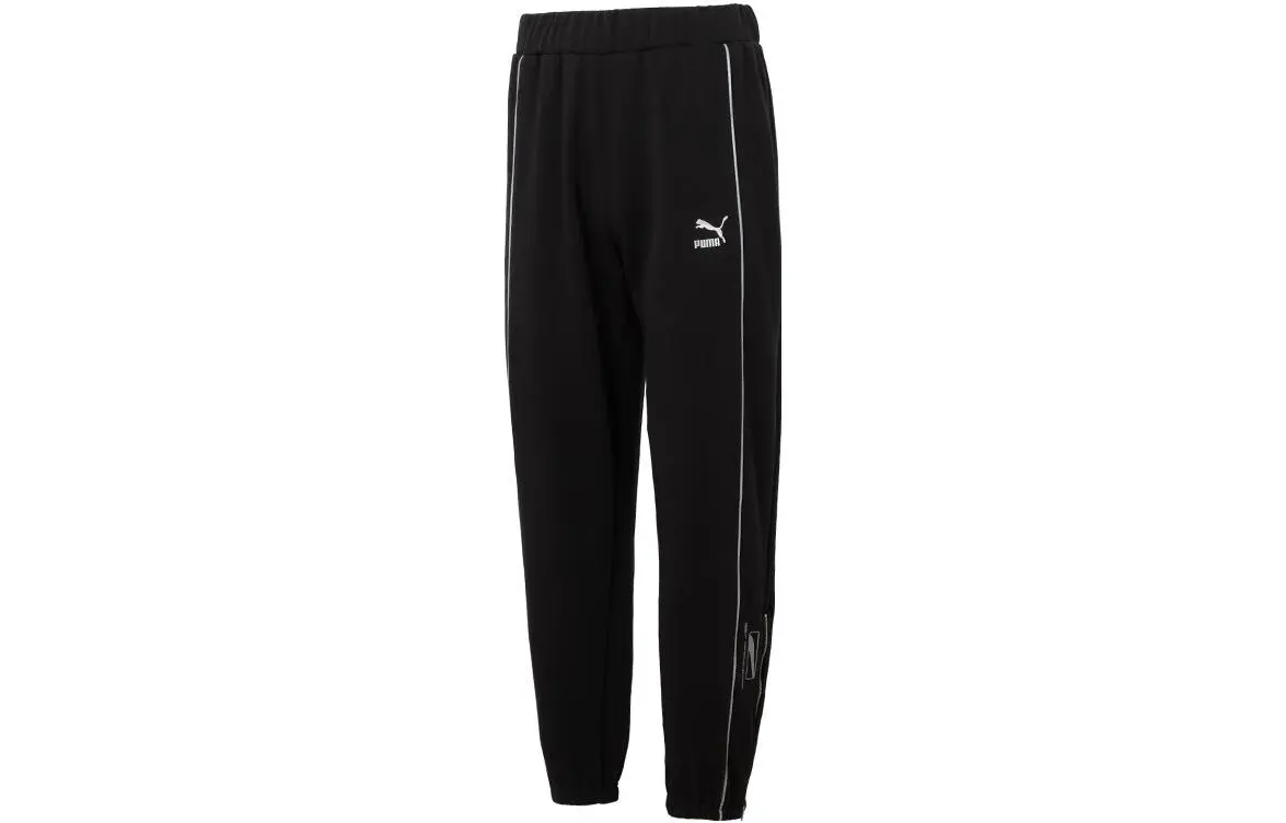 PUMA Casual Pants Unisex Black Thickened And Fleece-Lined Cuffed Pants