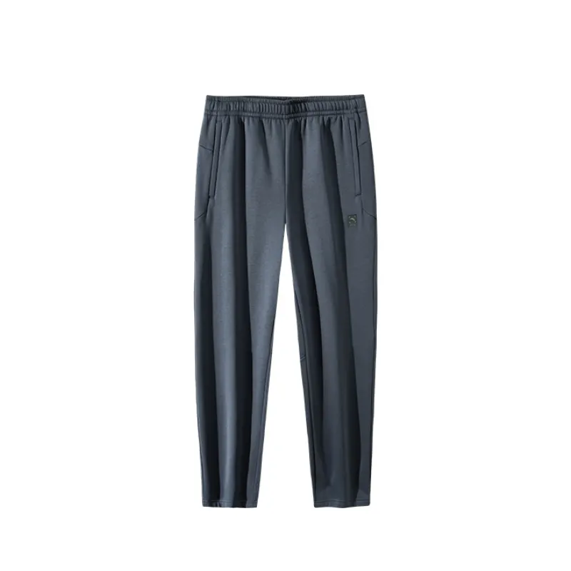 Anta Variety Training Collection Lace Up Solid Color Fleece Lined Straight Fit Knitted Sweatpants Men's