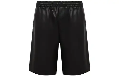 Prada triangle-logo leather Bermuda shorts
