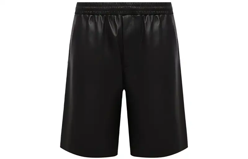 Prada triangle-logo leather Bermuda shorts