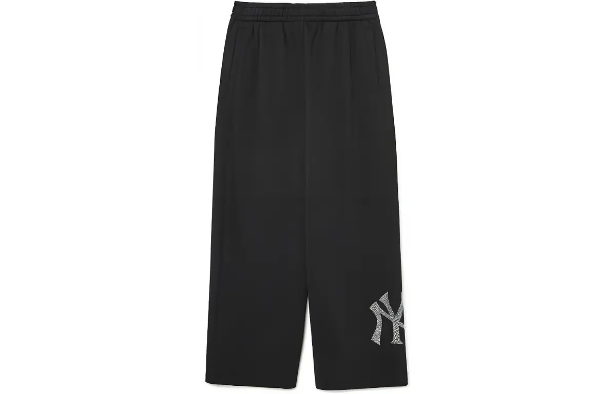 MLB Casual Pants Men's Black Moderate Straight Fit Pants