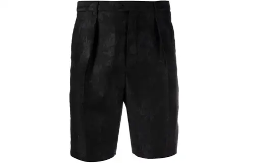 SAINT LAURENT High Waist Jacquard Shorts