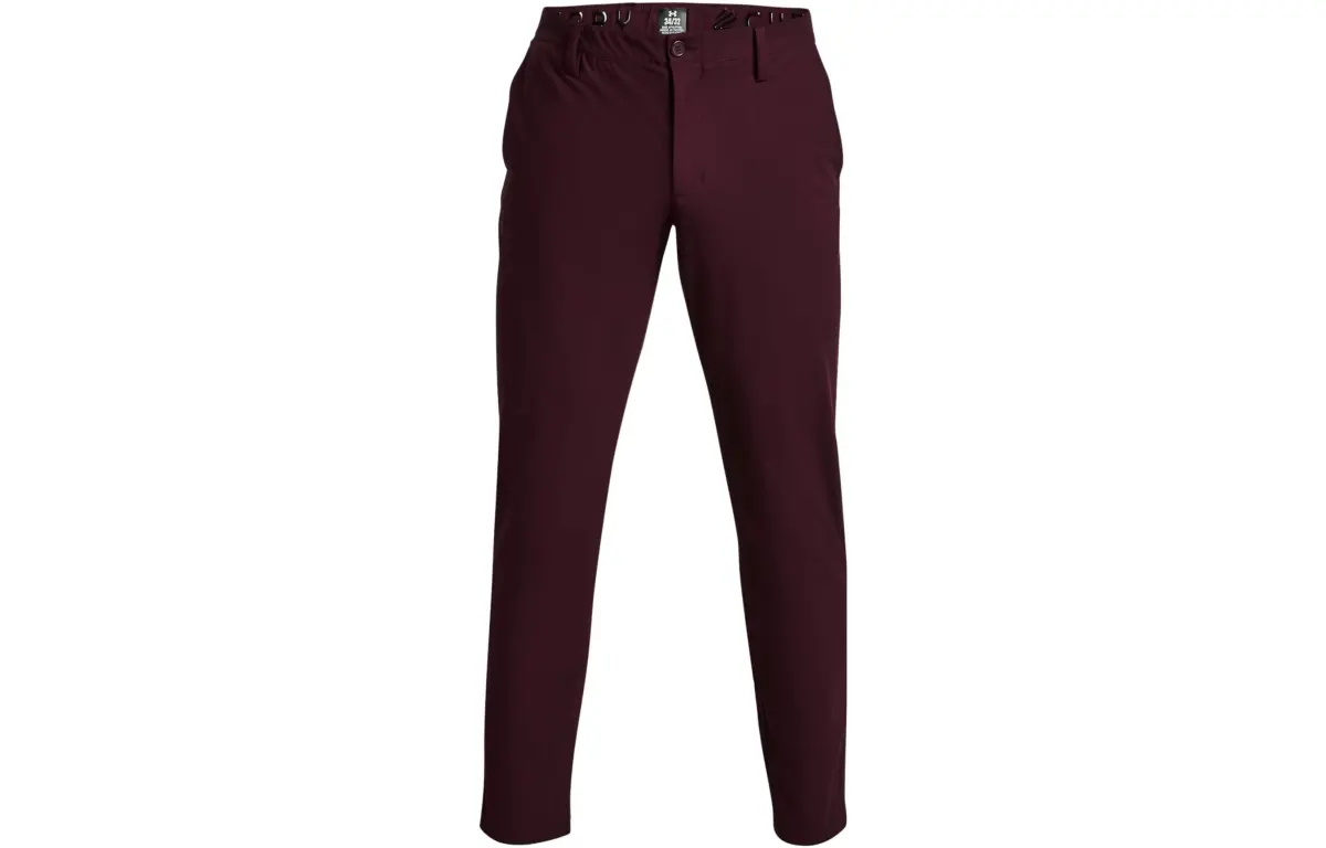 Under Armour Casual Pants Men's Burgundy Moderate Tapered Pants