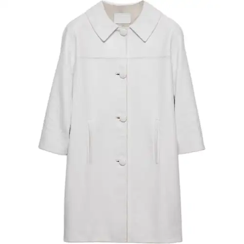 PRADA Triangle logo Leather Coat