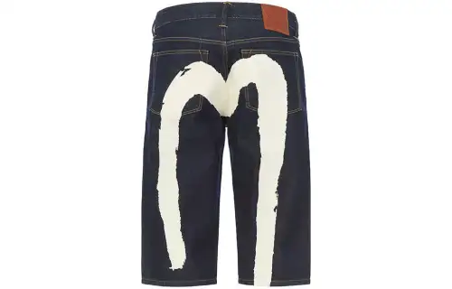 EVISU Fitted Shorts Men's Denim Blue