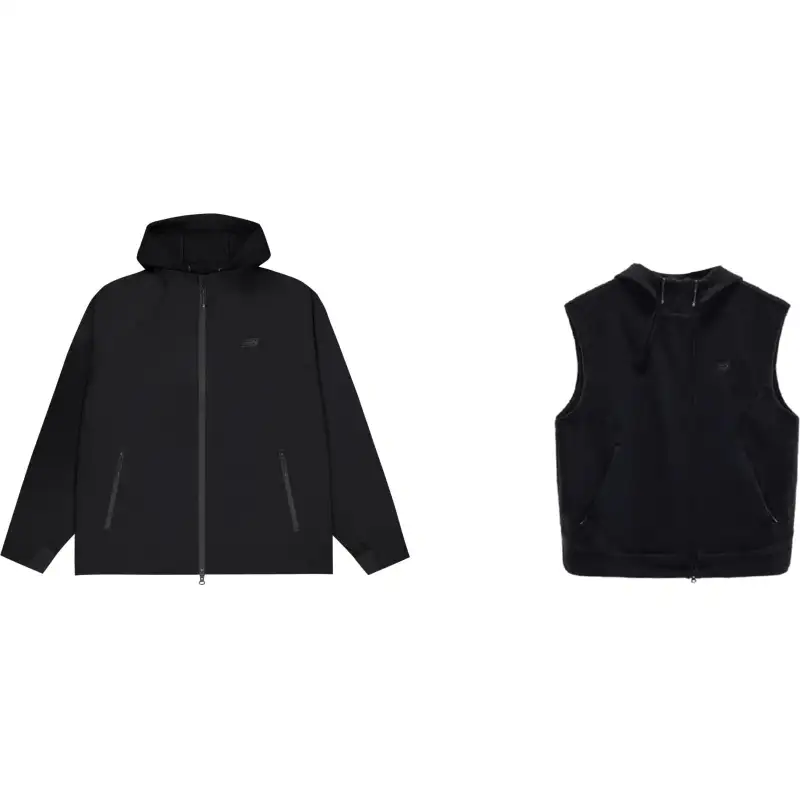 New Balance NB Grey Trench Coat Men's Two Piece Set Black