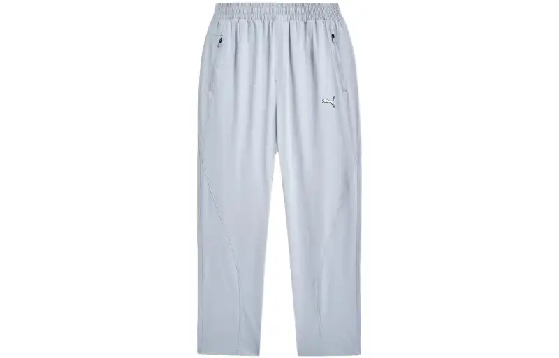 PUMA Casual Pants Men's Gray Moderate Straight Fit Pants