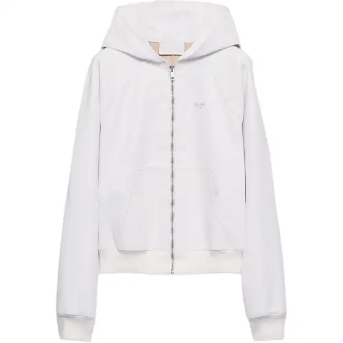 Prada leather zip-up hoodie