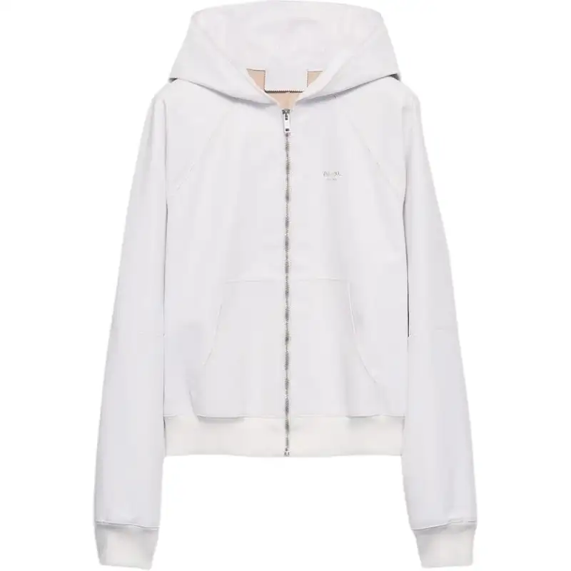 Prada leather zip-up hoodie