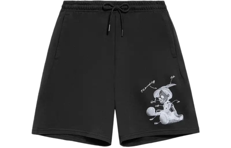 Li Ning X Disney Sports Life Collection Casual Shorts Men's Black Moderate