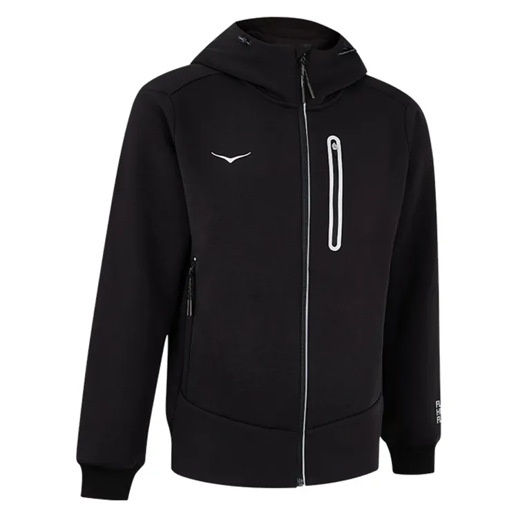 HOKA ONE ONE AW24 KNIT JACKET CHN Jackets & Coats Men's Black