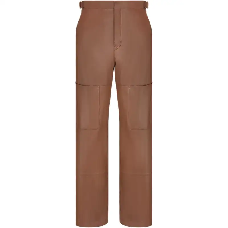 DIOR FW24 Leather Pants Men's Brown