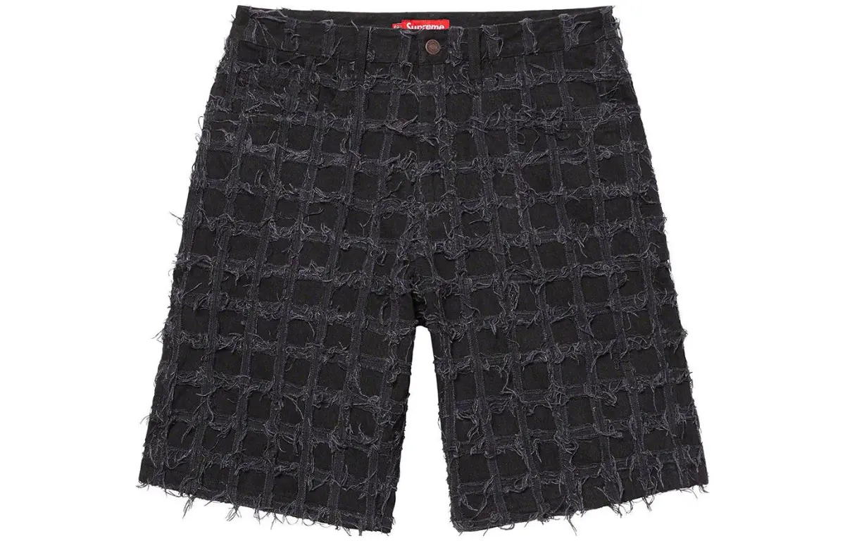 Supreme Frayed Patchwork Baggy Denim Short