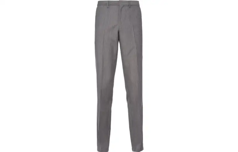 【Replicated_FI】triangle-logo mohair-wool trousers