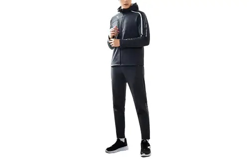 Anta Variety Training Collection Hooded Knitted Fabric Cardigan Fleece Lined Casual Sportswear Men's Koala Gray