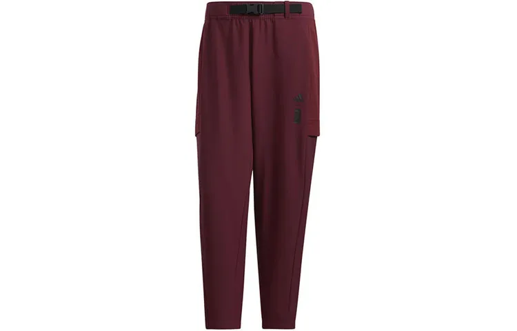 Adidas Wuji Series Casual Pants Men's Dark Red Moderate Tapered Pants