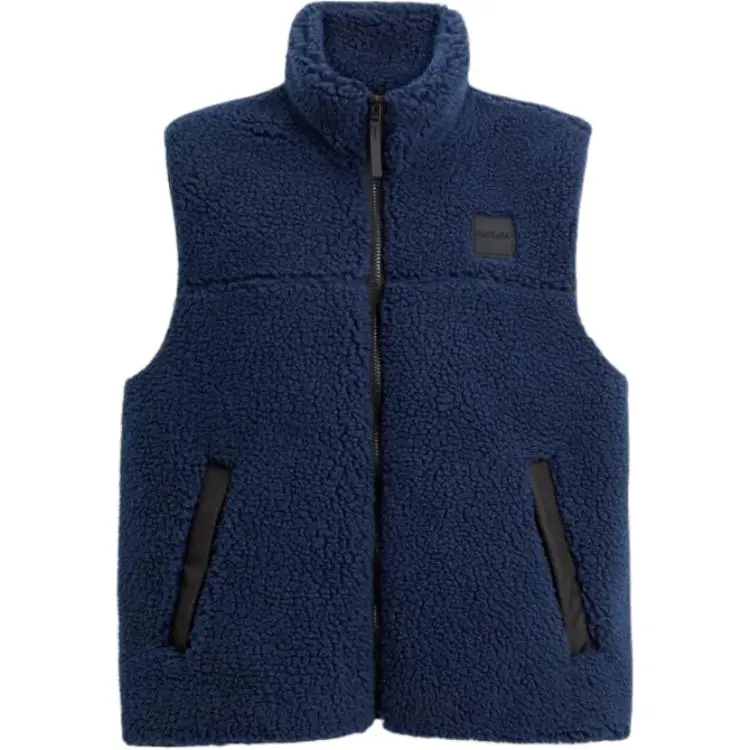 COACH Vests Men's Blue Stand Collar Moderate Other