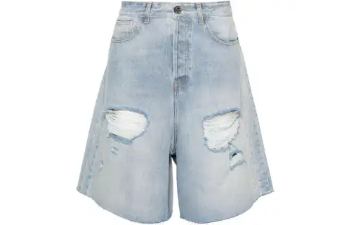 Vetements Destroyed Baggy Distressed Denim Shorts