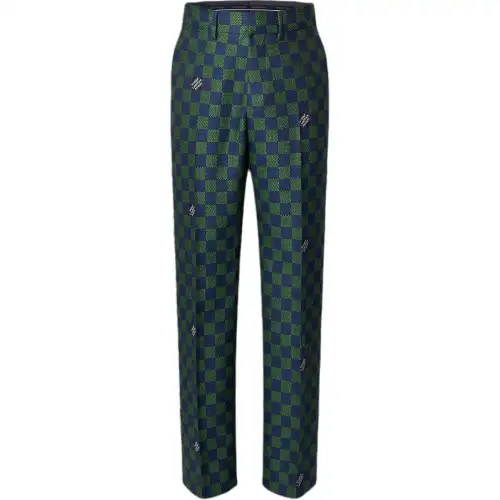 LOUIS VUITTON Jacquard Damier Wool Cigarette Pants