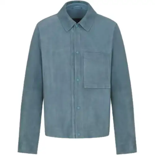 DIOR SS25 Leather Jacket Men's Blue