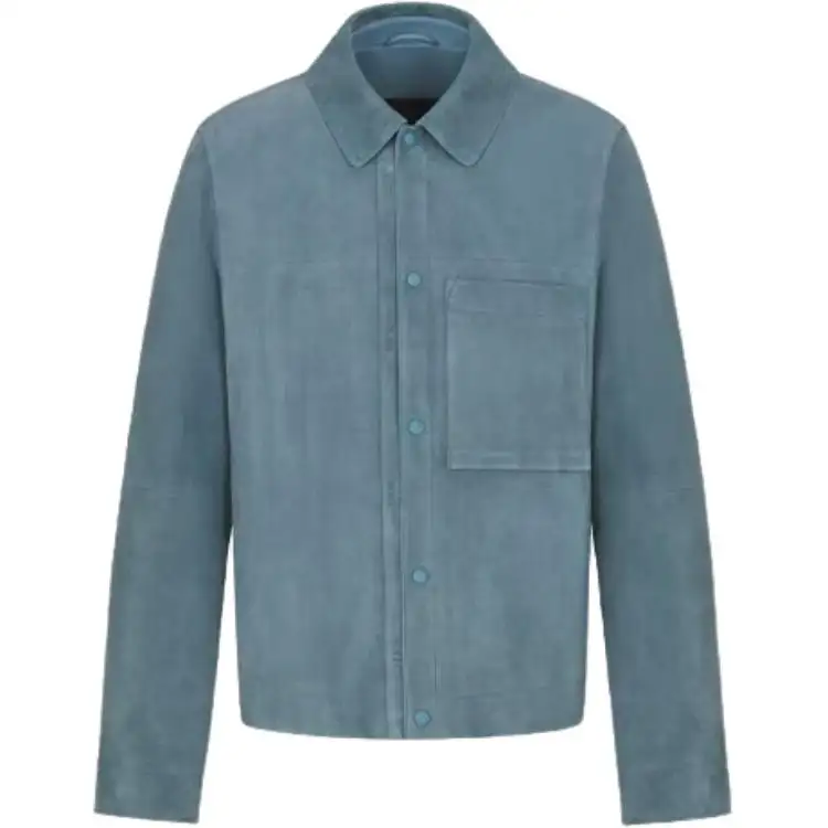 DIOR SS25 Leather Jacket Men's Blue