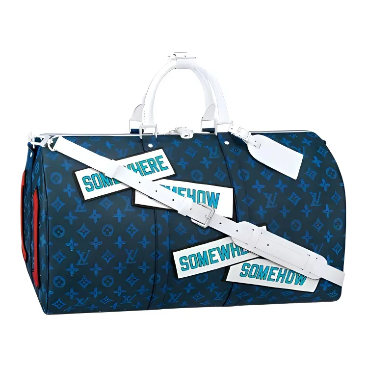 LOUIS VUITTON Keepall Bandouliere 50 Monogram Blue