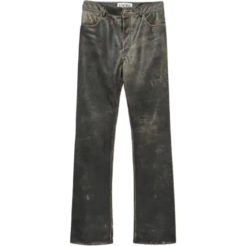 LOEWE FW23 Leather Pants Men's Black
