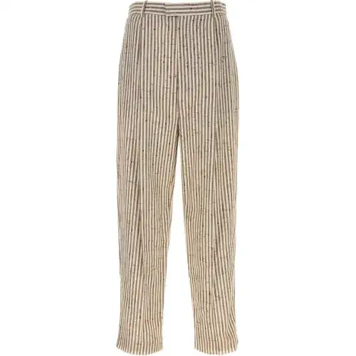 Bottega Veneta Striped Straight Leg Trousers