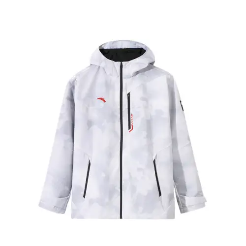 Anta Variety Training Collection Trench Coat Men's Pure White/All Over Print