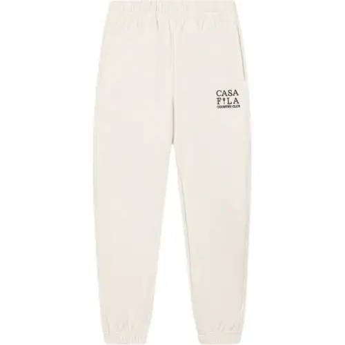 FILA ORIGINALE Knitted Sweatpants Unisex Cheese White