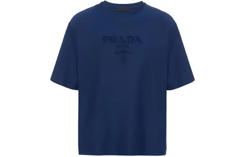 PRADA T Shirts Men's Blue Crew Neck Moderate