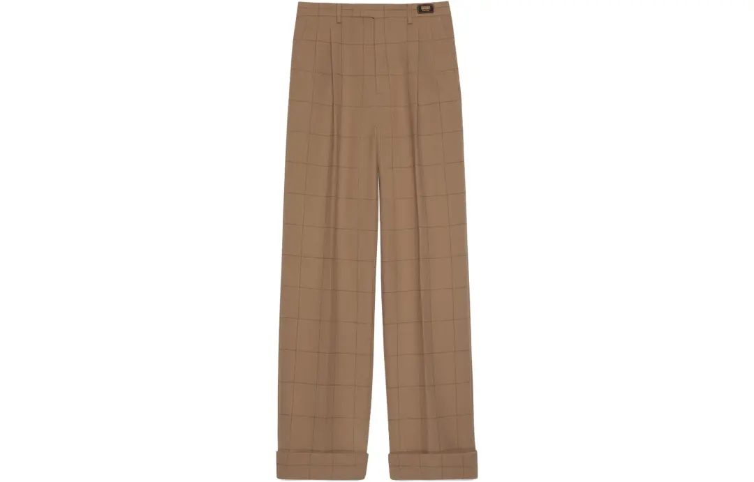 GUCCI Checked Wide-Leg Trousers