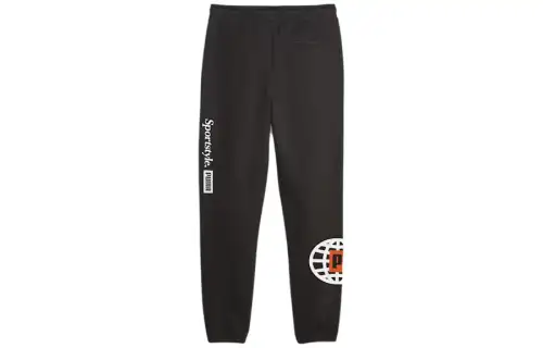 PUMA Casual Pants Men's Black Moderate Cuffed Pants