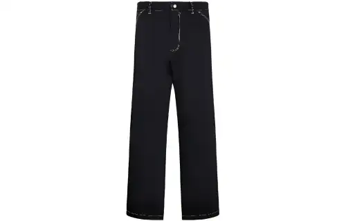 PRADA Casual Pants Men's Black Moderate Straight Fit Pants