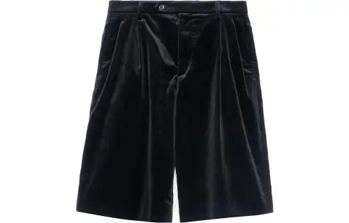 GUCCI Velvet Pleat Front Shorts