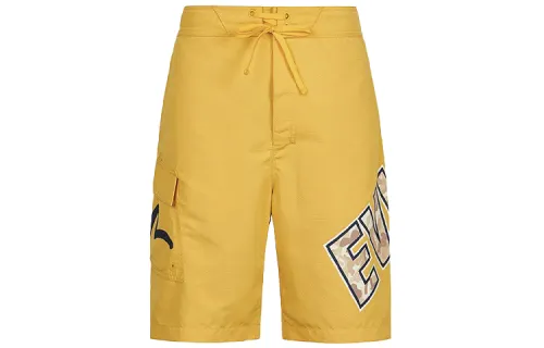 EVISU Loose Fit Shorts Men's Mustard Yellow
