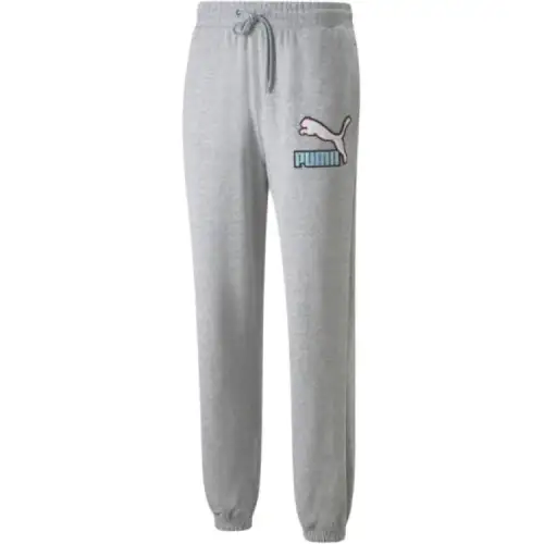 PUMA Casual Pants Men's Gray Moderate Cuffed Pants