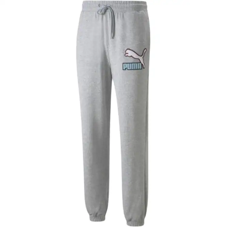 PUMA Casual Pants Men's Gray Moderate Cuffed Pants