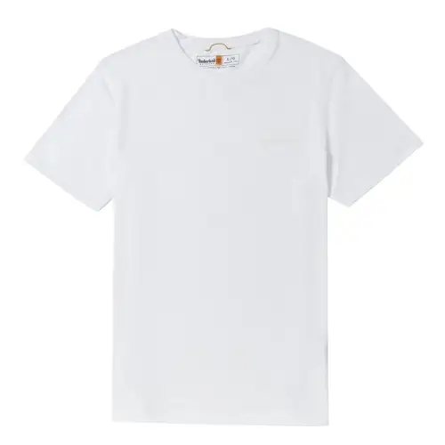 Timberland T Shirts Men's White Crew Neck Moderate Straight Fit