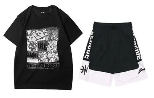 Li Ning Sports Basketball Collection Casual Sportswear Men's Black+Black
