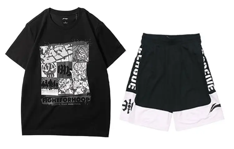 Li Ning Sports Basketball Collection Casual Sportswear Men's Black+Black