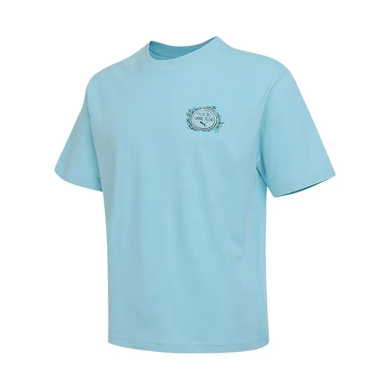 PUMA T-Shirts Unisex Blue Crew Neck Moderate