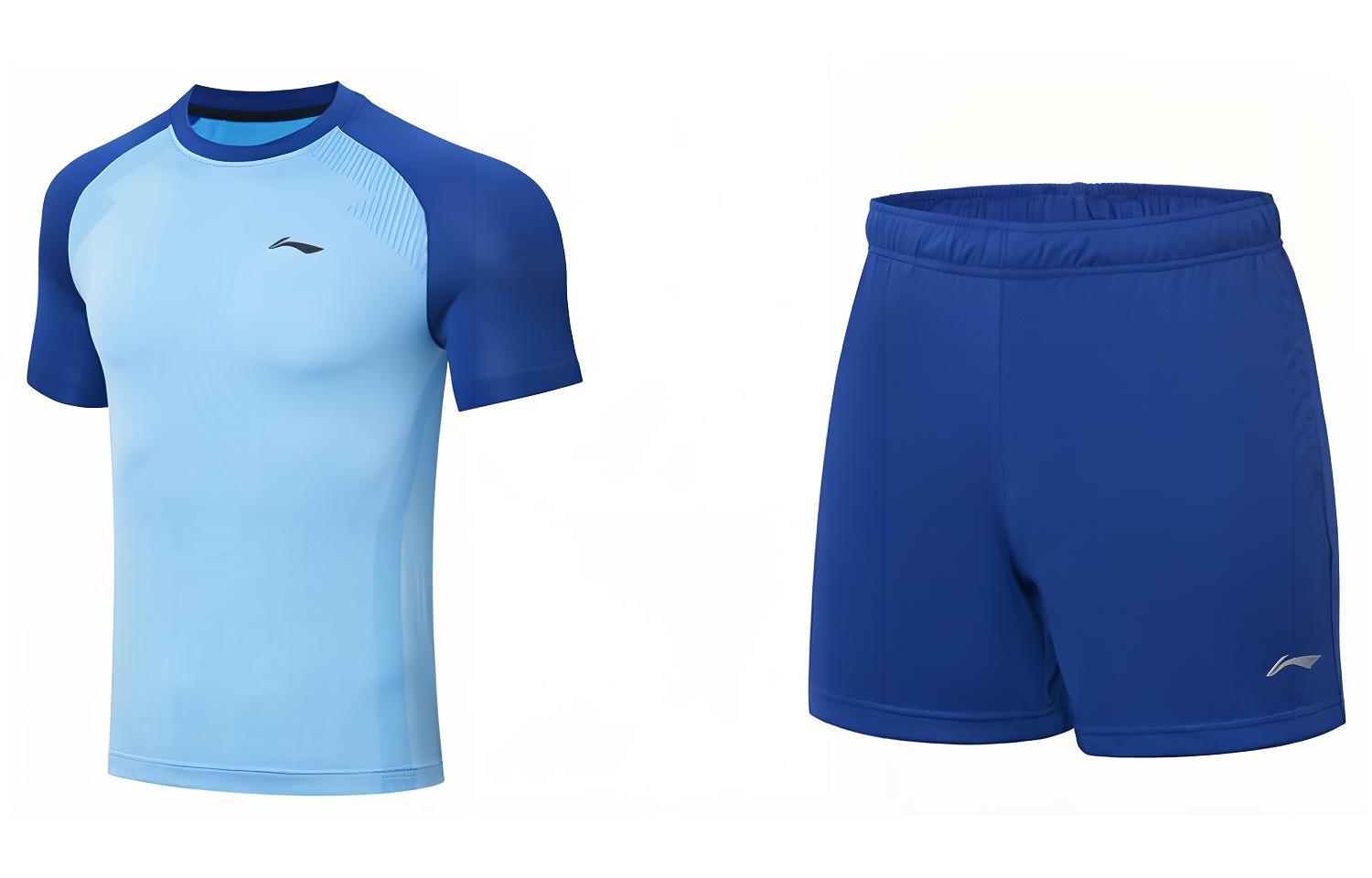 Li Ning Table Tennis Clothing Sets Unisex New Aurora Blue+Shadow Purple Blue