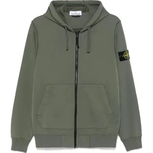 STONE ISLAND Logo Patch Zip-Up Hoodie